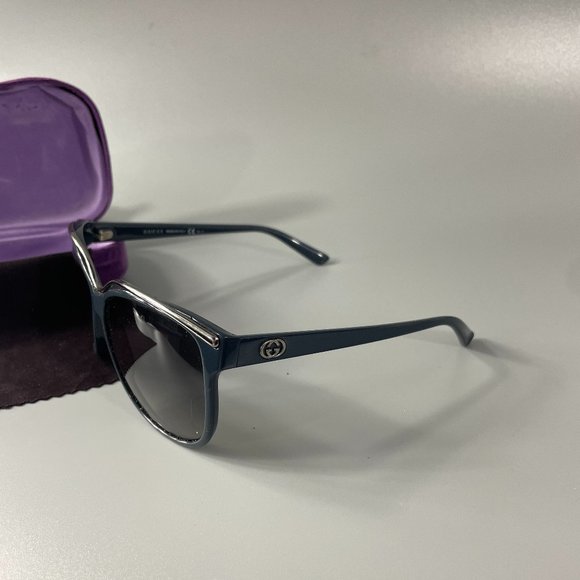 GUCCI⚡Navy Blue Cat Eye GG 3155 Gradient Lens Sunglasses W/Case - Picture 8 of 13